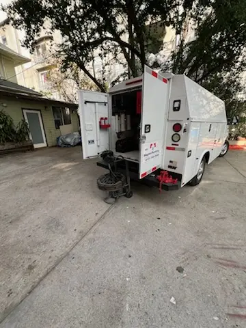 Magnet Plumbing service vehicle on-site for Sewer Line Repair in Harding Lakes